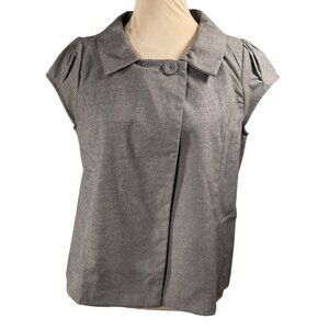 Massimo Jacket Top Size M Medium 1 Button Plaid Cap Sleeve